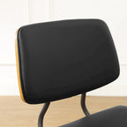 Chaises de salle à manger en cuir synthétique et bois courbé, style Mid-Century