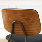 Chaises de salle à manger en cuir synthétique et bois courbé, style Mid-Century