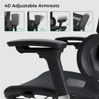 Chaise de bureau à dossier haut OdinLake, chaise d'ordinateur de bureau à domicile sans repose-pieds