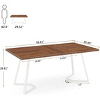 Table de salle à manger rectangulaire, petite table de cuisine de 55 pouces