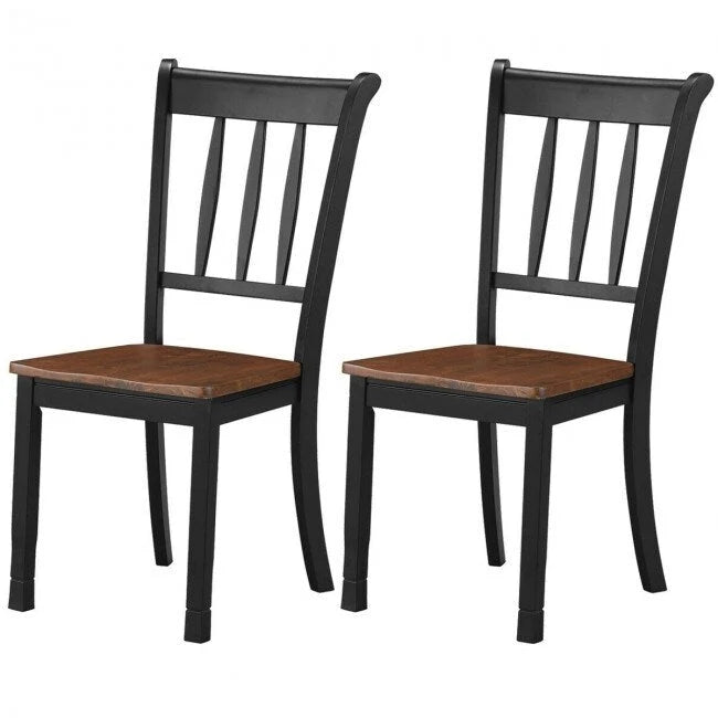2 Chaises de salle à manger en bois massif Whitesburg à dossier à barreaux - 18 x 21 x 38,5 (L x P x H)