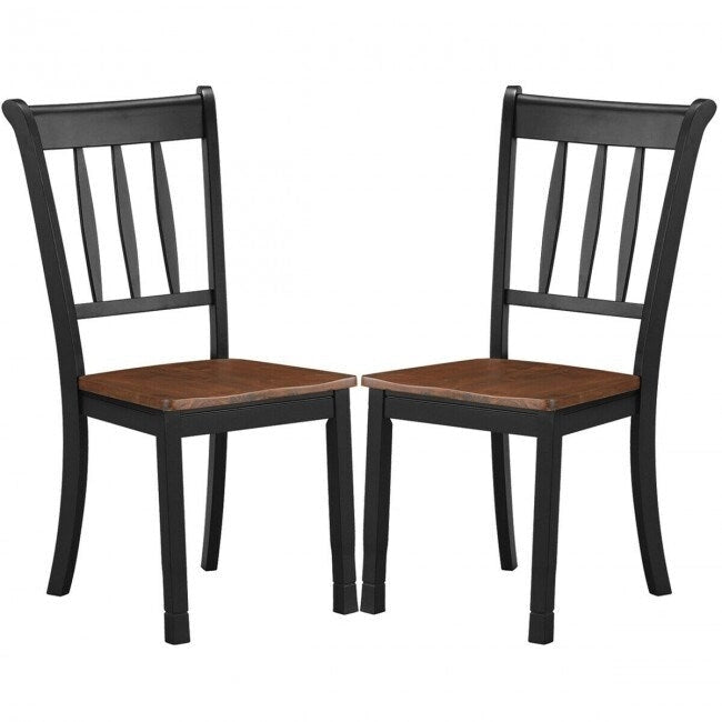 2 Chaises de salle à manger en bois massif Whitesburg à dossier à barreaux - 18 x 21 x 38,5 (L x P x H)