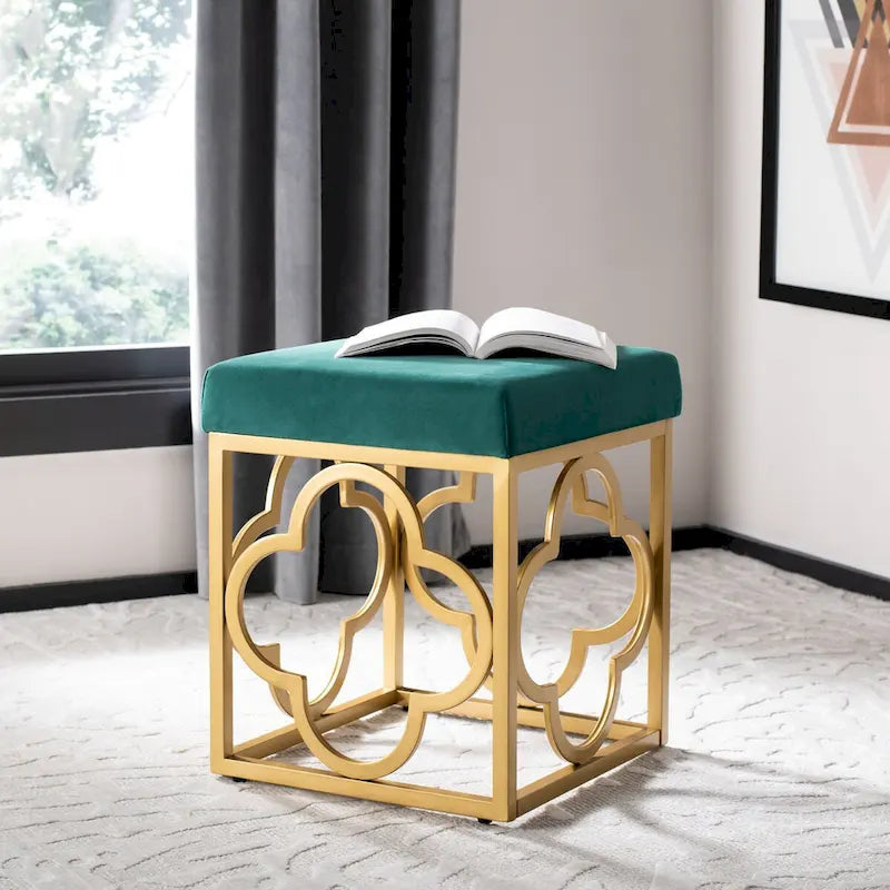 Pouffe carré en velours Madisen Moroccan Glam