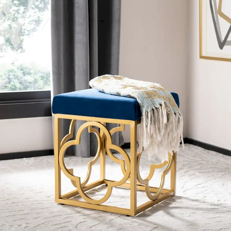 Pouffe carré en velours Madisen Moroccan Glam