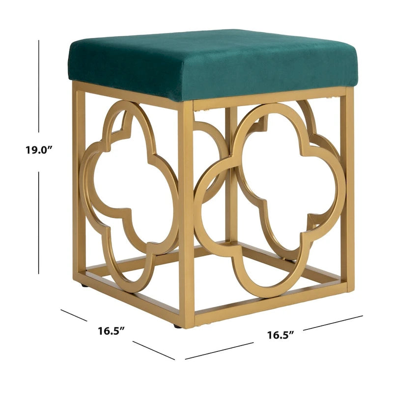 Pouffe carré en velours Madisen Moroccan Glam