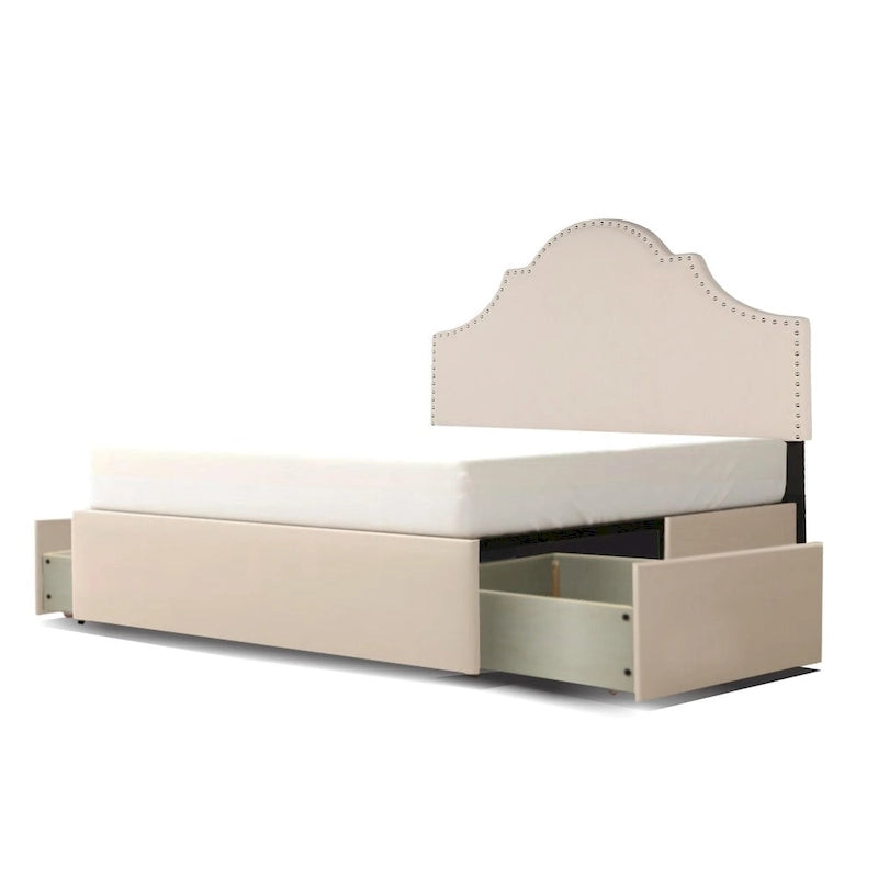 Portsmith Mammoth Upholstered Platform 2 Drawer Storage Bed