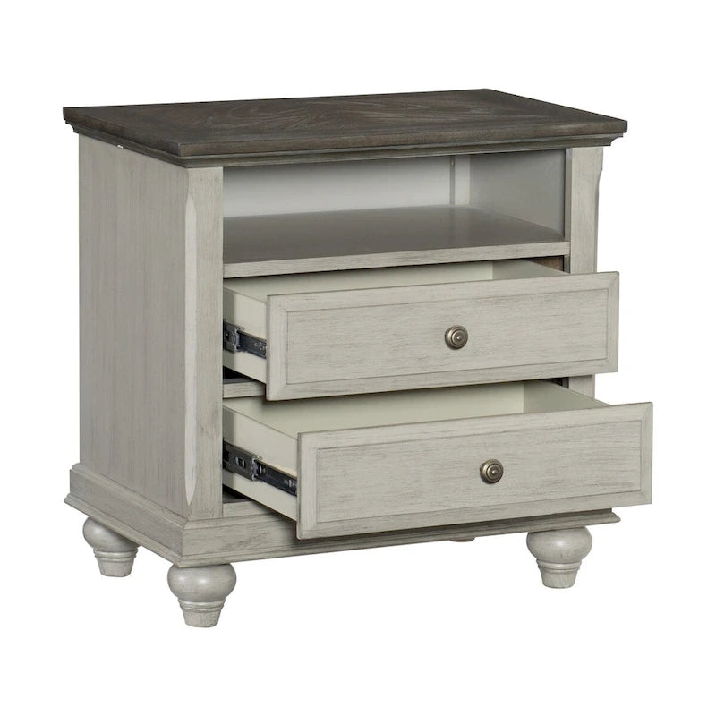 Chambre gris clair 6 pièces ensemble lit tables de chevet commode miroir chiffonnier