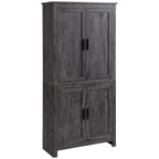 4-Door Freestanding Kitchen Pantry with 3 Adjustable Shelves