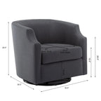 Fauteuil club pivotant et à bascule pour salon