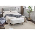 Banc de rangement en tissu bouclé pour salon et chambre à coucher