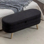 Banc de rangement en tissu bouclé pour salon et chambre à coucher