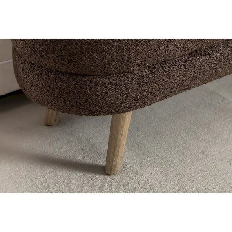 Banc de rangement en tissu bouclé pour salon et chambre à coucher