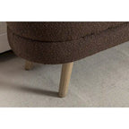 Banc de rangement en tissu bouclé pour salon et chambre à coucher