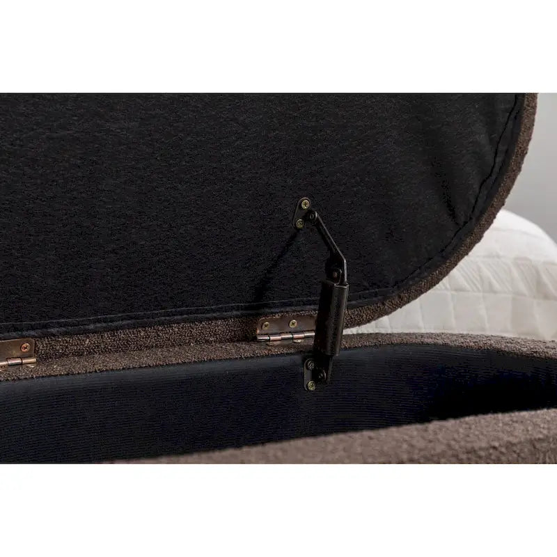 Banc de rangement en tissu bouclé pour salon et chambre à coucher