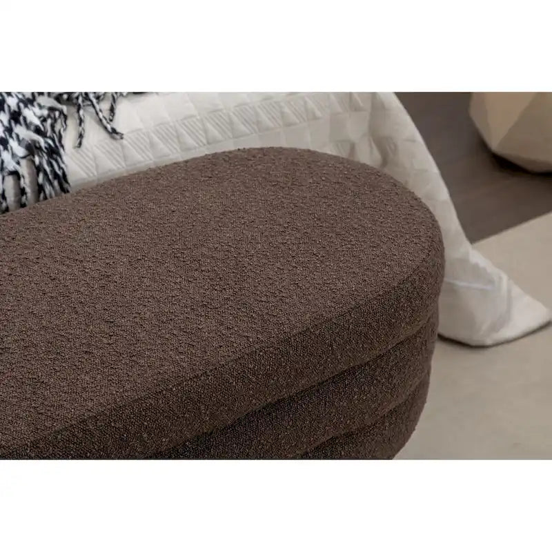 Banc de rangement en tissu bouclé pour salon et chambre à coucher