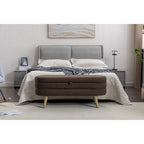 Banc de rangement en tissu bouclé pour salon et chambre à coucher