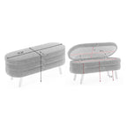 Banc de rangement en tissu bouclé pour salon et chambre à coucher