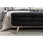 Banc de rangement en tissu bouclé pour salon et chambre à coucher