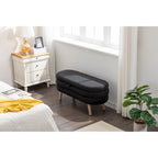 Banc de rangement en tissu bouclé pour salon et chambre à coucher