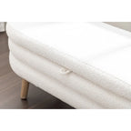 Banc de rangement en tissu bouclé pour salon et chambre à coucher