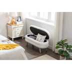 Banc de rangement en tissu bouclé pour salon et chambre à coucher