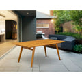 Table basse moderne avec plateau rectangulaire et 4 pieds en bois – Finition huilée naturelle