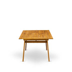 Table basse moderne avec plateau rectangulaire et 4 pieds en bois – Finition huilée naturelle