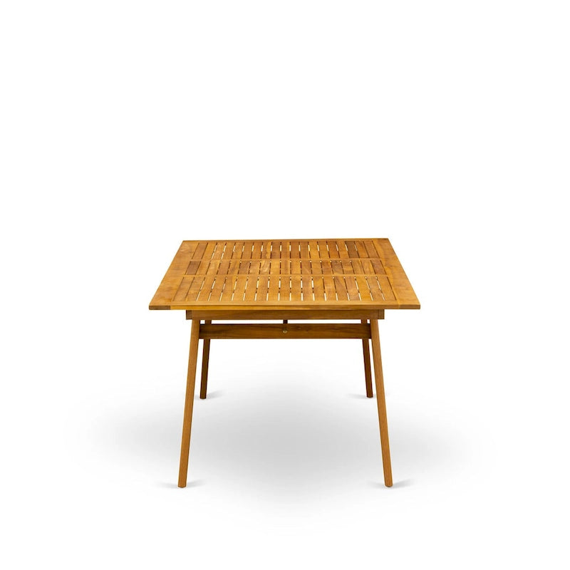 Table basse moderne avec plateau rectangulaire et 4 pieds en bois – Finition huilée naturelle