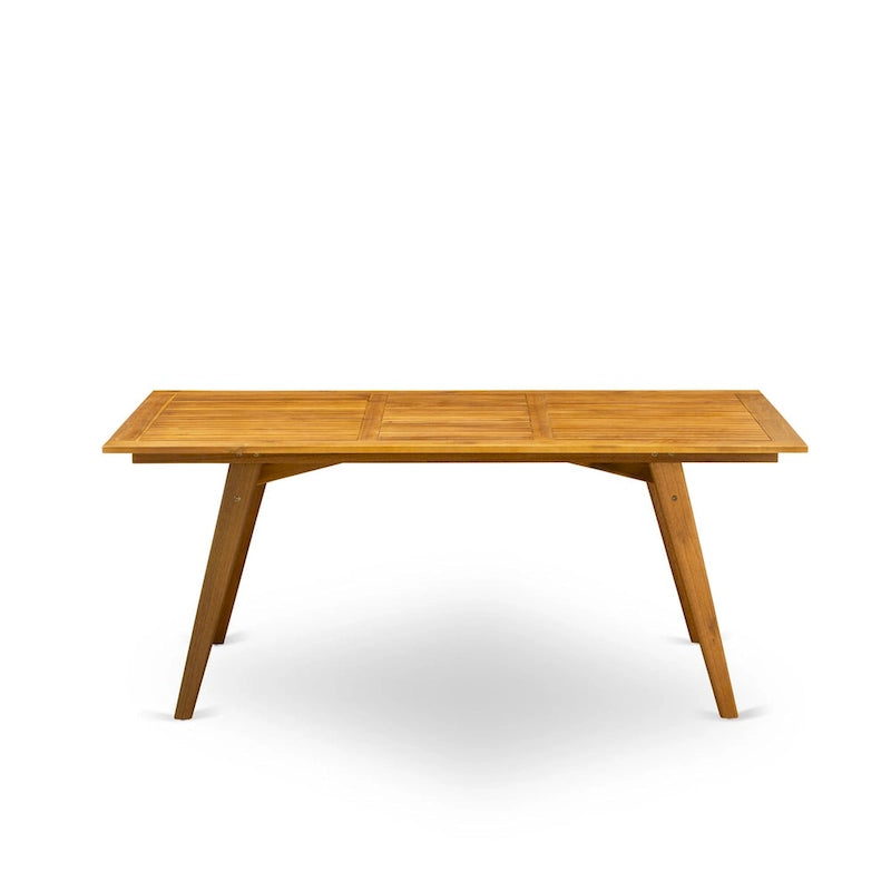Table basse moderne avec plateau rectangulaire et 4 pieds en bois – Finition huilée naturelle