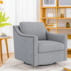 Fauteuils pivotants d'appoint pour salon, fauteuils baquets à 360 degrés, fauteuils avec accoudoirs pour chambre et salon, fauteuil de chambre