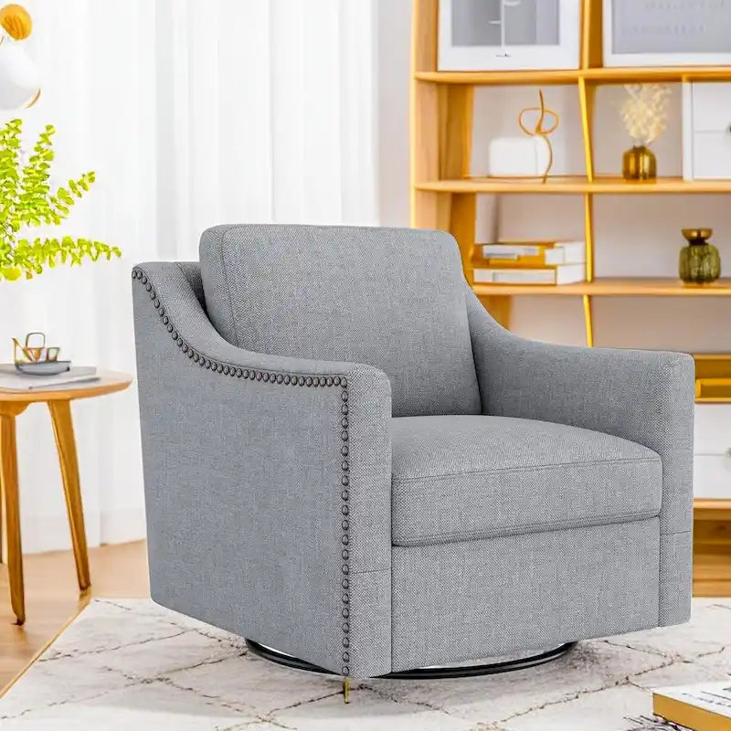 Fauteuils pivotants d'appoint pour salon, fauteuils baquets à 360 degrés, fauteuils avec accoudoirs pour chambre et salon, fauteuil de chambre