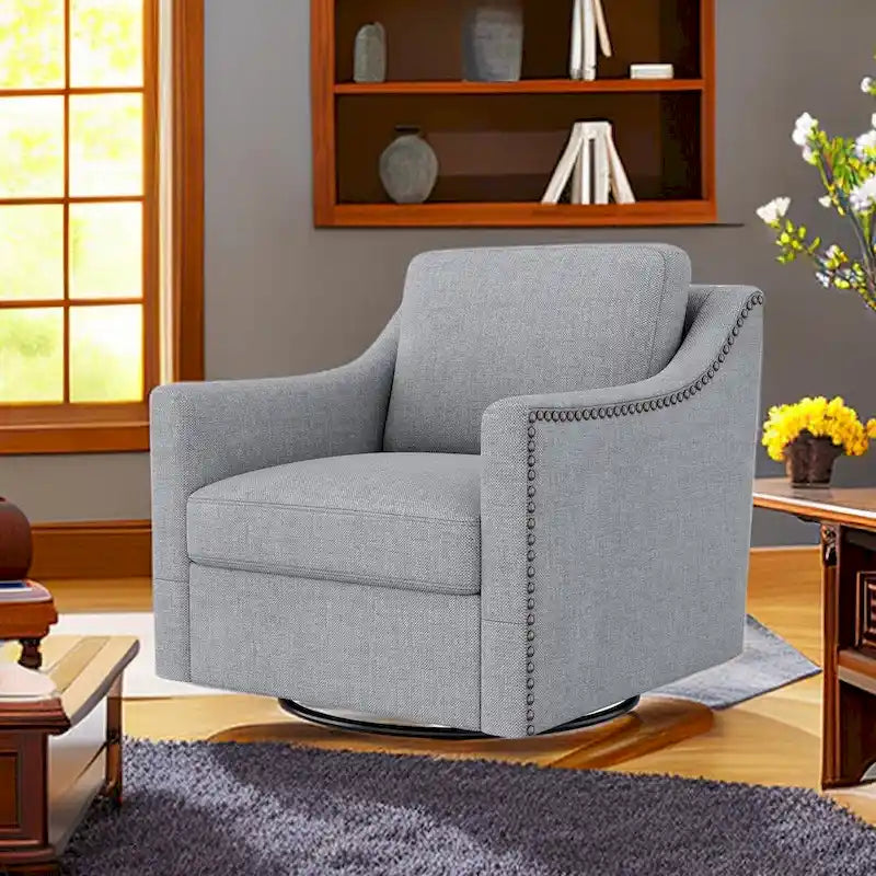 Fauteuils pivotants d'appoint pour salon, fauteuils baquets à 360 degrés, fauteuils avec accoudoirs pour chambre et salon, fauteuil de chambre