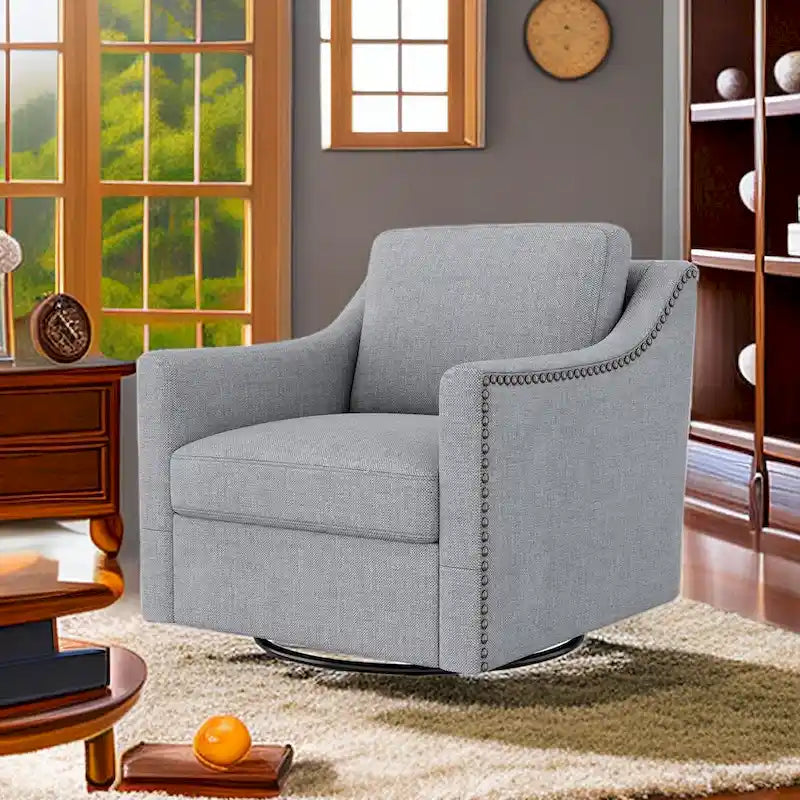 Fauteuils pivotants d'appoint pour salon, fauteuils baquets à 360 degrés, fauteuils avec accoudoirs pour chambre et salon, fauteuil de chambre