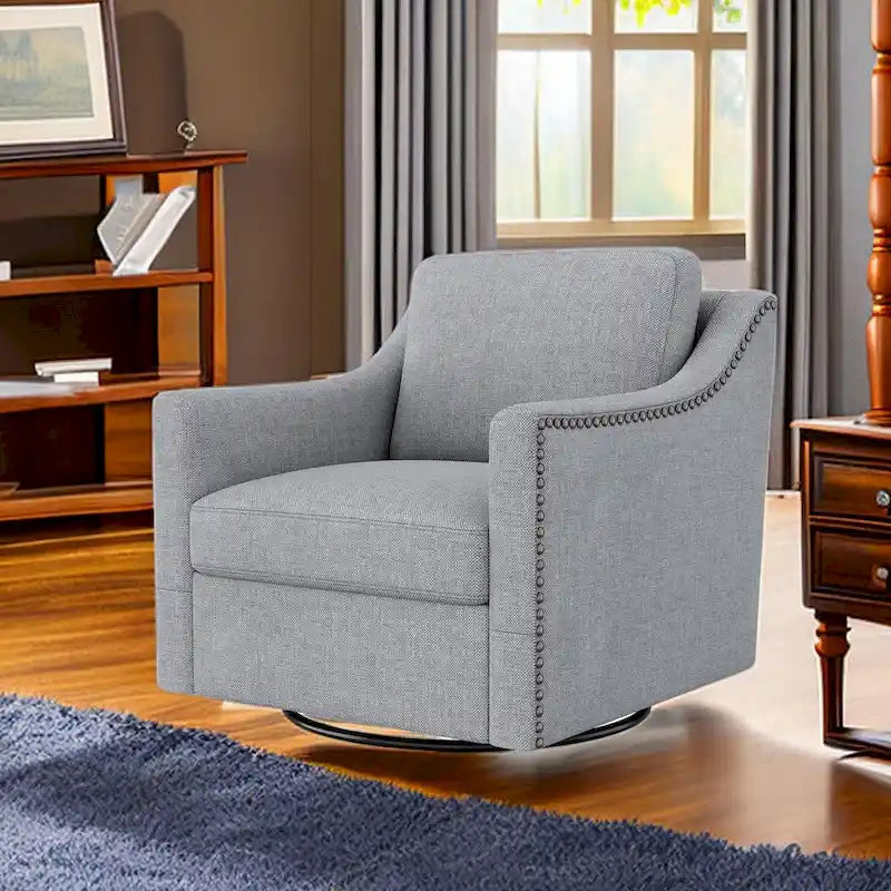 Fauteuils pivotants d'appoint pour salon, fauteuils baquets à 360 degrés, fauteuils avec accoudoirs pour chambre et salon, fauteuil de chambre
