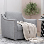 Fauteuils pivotants d'appoint pour salon, fauteuils baquets à 360 degrés, fauteuils avec accoudoirs pour chambre et salon, fauteuil de chambre