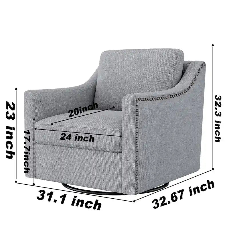 Fauteuils pivotants d'appoint pour salon, fauteuils baquets à 360 degrés, fauteuils avec accoudoirs pour chambre et salon, fauteuil de chambre