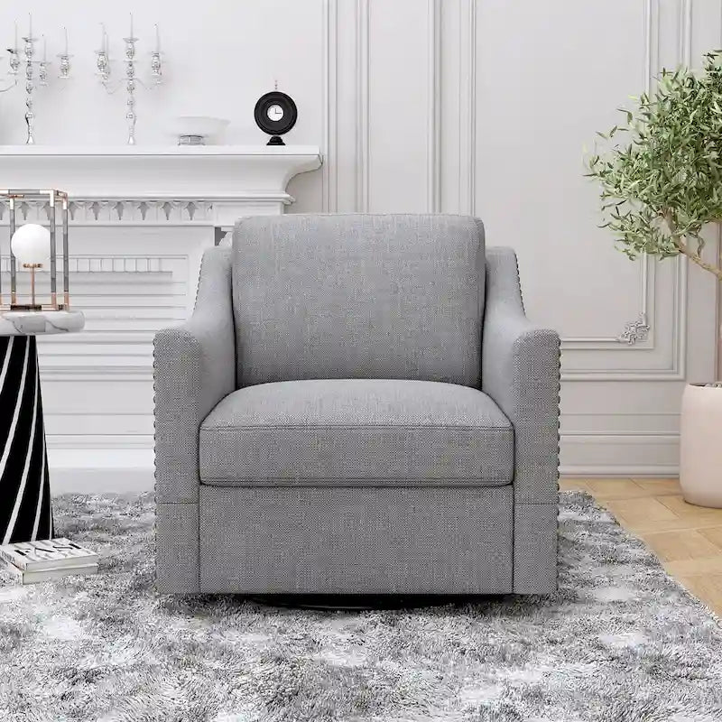 Fauteuils pivotants d'appoint pour salon, fauteuils baquets à 360 degrés, fauteuils avec accoudoirs pour chambre et salon, fauteuil de chambre