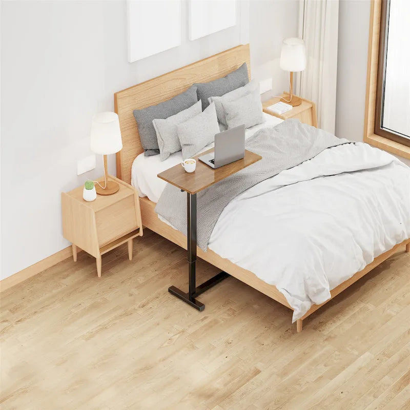 Table d'appoint réglable en forme de C pour ordinateur portable, table de chevet