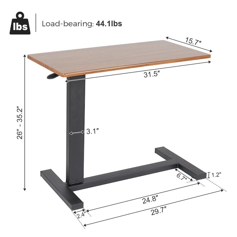 Table d'appoint réglable en forme de C pour ordinateur portable, table de chevet