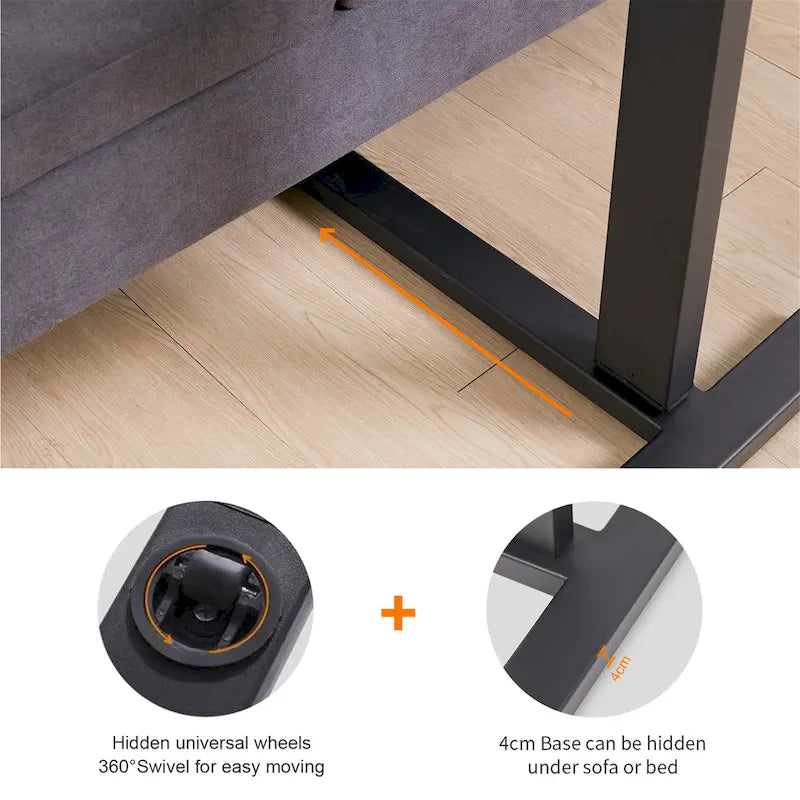 Table d'appoint réglable en forme de C pour ordinateur portable, table de chevet
