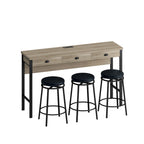 Ensemble table de bar de cuisine avec tabourets ronds en similicuir