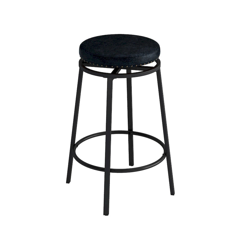 Ensemble table de bar de cuisine avec tabourets ronds en similicuir