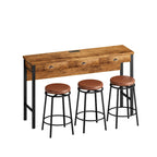 Ensemble table de bar de cuisine avec tabourets ronds en similicuir