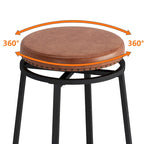 Ensemble table de bar de cuisine avec tabourets ronds en similicuir