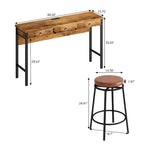 Ensemble table de bar de cuisine avec tabourets ronds en similicuir