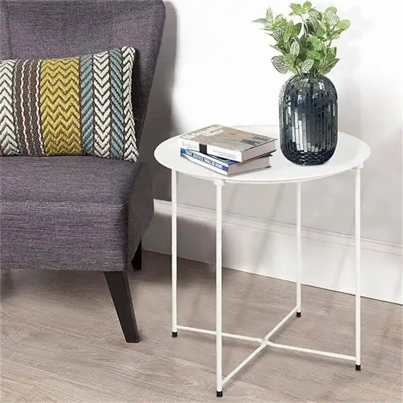 Table d'appoint métallique avec plateau