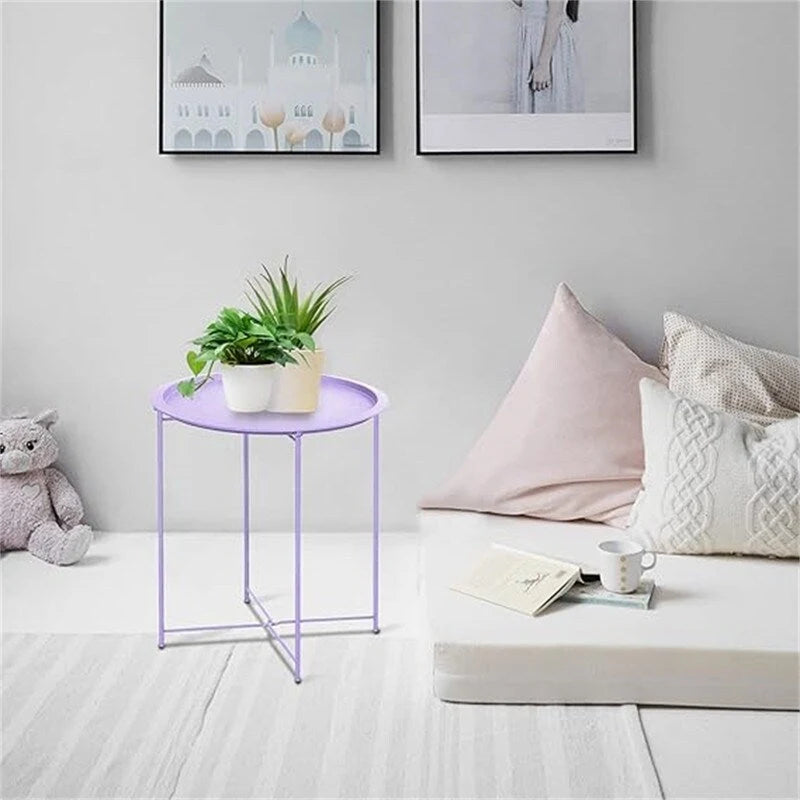 Table d'appoint métallique avec plateau