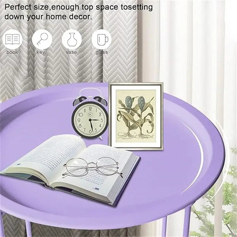 Table d'appoint métallique avec plateau