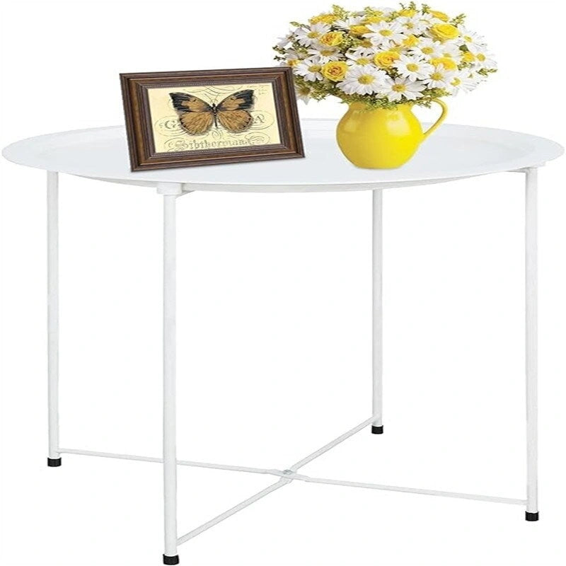 Table d'appoint métallique avec plateau