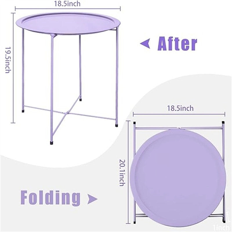 Table d'appoint métallique avec plateau